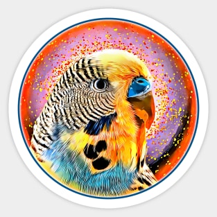 The budgie in bubble Sticker